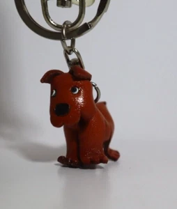 CD 3d leather dog KEYCHAIN key chain ring Ganz - Picture 1 of 6