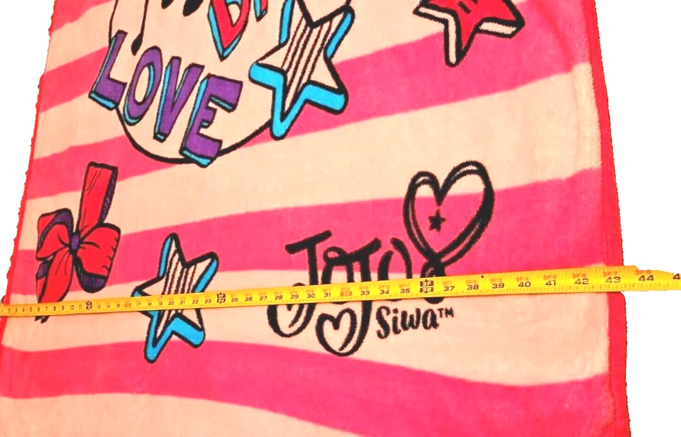 Manta JOJO SIWA LOVE, PEACE, DANCE Rosa Rayas 43" x 64" Foto 1 de 4