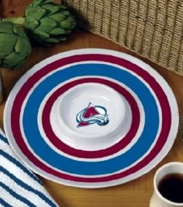 TMC NHL Licensed 14" Melamine Chip and Dip Platter - Colorado Avalanche - Picture 1 of 1