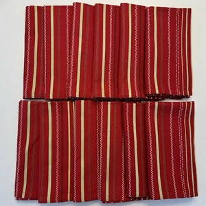 Juego de servilletas navideñas a rayas de Navidad Crate & Barrel paquete 9 más bonificación - Imagen 1 de 5