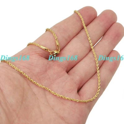 18K Gold Filled 16"- 32" INCH Classic Rope Chain Necklace, Multiple Length/Width - Image 1 of 3