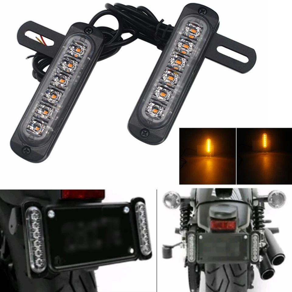 B6 License Plate Auxiliary LED Taillight Brake Light For Honda Harley Cafe Racer - Image 1 of 4