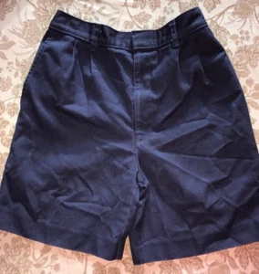 girls size 16 dark blue SCHOOL UNIFORM SHORTS SUNSHINE pleated front POCKETS @@ - Picture 1 of 2