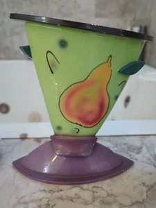 Colorful Fruit Ceramic Art Vase Similar To Natalie Warrens - Picture 1 of 9