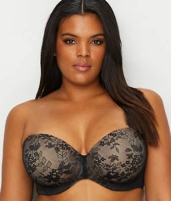 Curvy Couture BLACK Strapless Sensation 7-Way Uplift Bra, US 38G, UK 38F - Image 1 of 3
