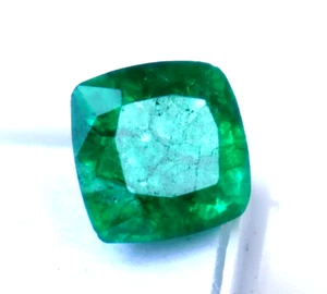 Emerald Green Certified Loose Gemstone 4 to 5 Ct Cushion Shape - Picture 1 of 6
