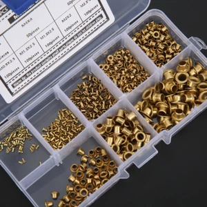 Kit de clasificación de ojales de latón 650 piezas remaches de metal hueco ojal accesorio - Imagen 1 de 9