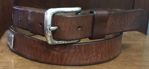 VTG Men's Brown Leather Belt with ECU East Carolina University Conchos Size 42 Cover