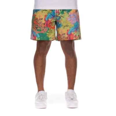 AKOO Men's Drawstring Elastic-Waist Colorful Grove Short Multi-Color M, 3XL - Image 1 of 4