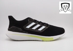 MEN'S ADIDAS EQ21 RUNNING SHOES Size 12 Black/White/Almost Lime GZ4061 NEW - Picture 1 of 8