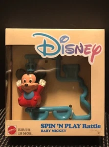 Vintage 1998 Disney Mickey Mouse Spin ‘N Play Rattle Blue - Birth - 18MO NOS - Picture 1 of 4