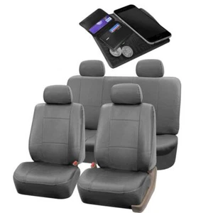 FH Group Seat Covers Full Set 47X23X1 Inch Water Resistant Leather Car Accessory - Picture 1 of 7