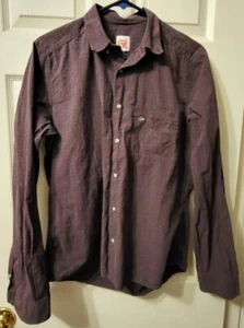 Lacoste L!ive Regular Fit Mens 41 (L) Long Sleeve Button Down Purple Check - Picture 1 of 10