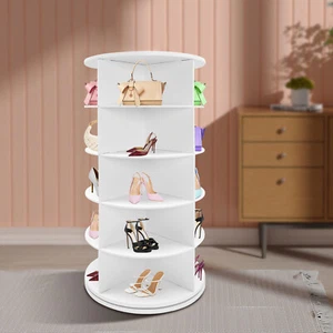 Rotating Shoe Rack, Free Standing Shoe Rack, Shoe Organizer Freestanding 5-Tier - Picture 1 of 13