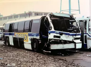 5x7 COLOR PHOTO NYC BUS 1982 GM-RTS #PA2682 WALNUT SCRAP YARD NOVEMBER 24, 1991 - Picture 1 of 1