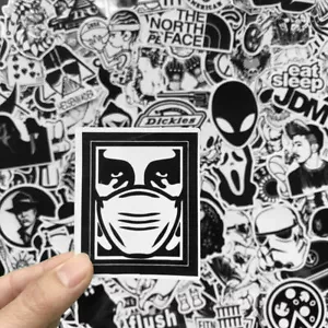 120 Pack Black White Bomb Skateboard Luggage Laptop Decal Lot Motorcycle Sticker - Picture 1 of 9