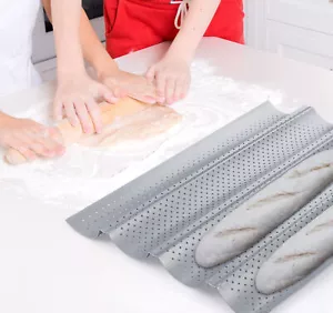 4 x Baquette-Backblech Antihaftbeschichtung Baguetteblech Baguettebackblech - Bild 1 von 10