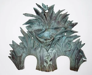 Early 20th century Art Deco cast metal Fountain. Reeds, rushes, flowers. - Picture 1 of 10