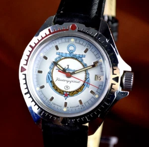 VINTAGE WOSTOK MEN'S WRIST WATCH VOSTOK AMPHIBIAN KOMANDIRSKIE DIVER 200M - Picture 1 of 13