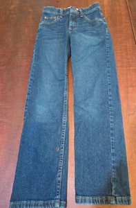 Youth Boys 10 Slim Wrangler Jeans Adjustable Waist Stretch Denim Blue - Picture 1 of 5