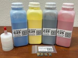 4 Toner Refill for Konica Minolta Bizhub C25 + 4 Chip (TNP27) (C25 - ONLY !!!) - Picture 1 of 2