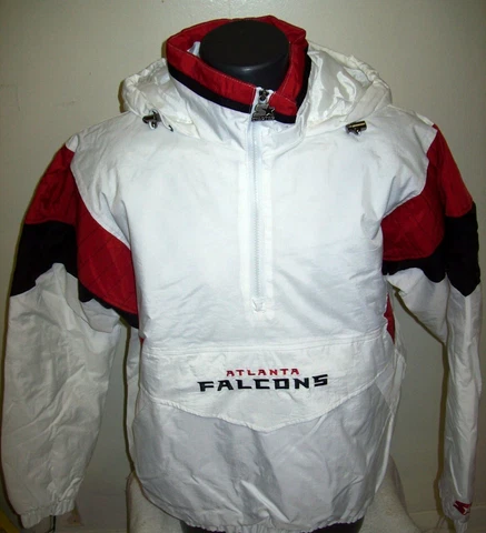 ATLANTA FALCONS Starter Hooded Half Zip Pullover Jacket  WHITE 3X 4X Cover
