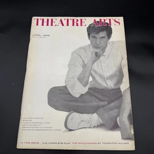 Vintage Theatre Arts Magazine Apr 1958 Anthony Perkins Cover + Wilder Play - Picture 1 of 10