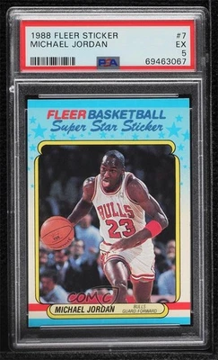 Adesivo Fleer Super Star 1988-89 Michael Jordan #7 PSA 5 HOF - Imagem 1 de 2