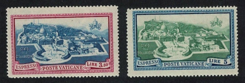 Express Mail Aerial View 2v Vatican 1945 MNH SG#E107-E108 Sc#E5-E6 - Image 1 of 1