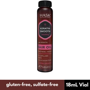 HASK Keratin Smoothing Shine Oil Vial for all hair types, 18 ml (Pack of 1) - Picture 1 of 6