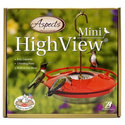 Alimentador para colibríes Aspects Mini Highview Hummzinger - Rojo - 8 oz - Caja dañada Foto 1 de 2