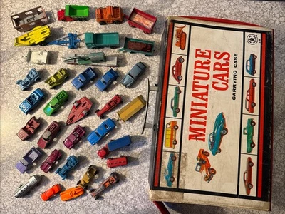Lot Of Vintage Diecast Tootsie Toys Lesney Cars Trucks Trailers & 1966 Case - Image 1 of 4