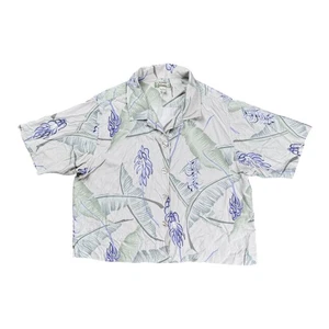 Tommy Bahama Seide Hawaii Hemd Large grau Blumen Knopfleiste Tropical L - Bild 1 von 11