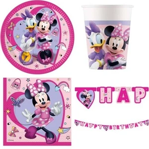 Vajilla de fiesta de cumpleaños de Minnie Mouse tazas platos servilletas - Imagen 1 de 1