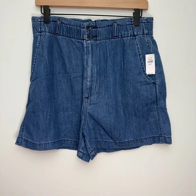 Pantalones Cortos Bolsa de Papel GAP para Mujer Talla 30 10T Alto Tiro Alto Cintura Elástica Denim Foto 1 de 4