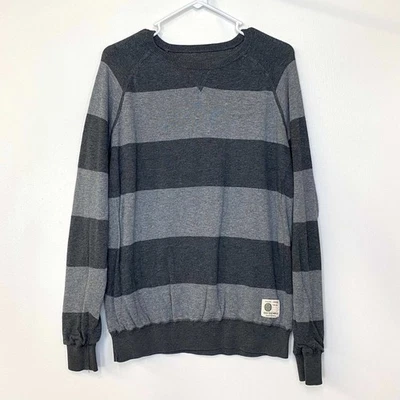Vans Mens Size M Reversible Gray Striped Sweater L/s Pre-Owned - Image 1 of 4