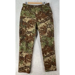 Vintage Cabelas Pants Mens 36 Realtree Camo Fleece Cargo Outdoors Hunting - Picture 1 of 21