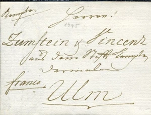 869123) Vorphilatelie hds Kempten auf Faltbrief 1795 nach Ulm - Bild 1 von 1