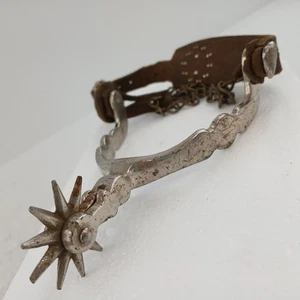 Espuela estilo crockett antigua para mujer "Corazón de hierro" sin marca - Equipo occidental vintage - Imagen 1 de 7