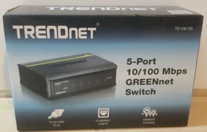 TRENDnet TE100-S5 (TE100S5) 5-Ports External GREENnet Switch 10/100 Mbps - Picture 1 of 7