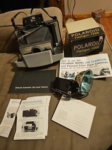 Vintage Polaroid 103 Land Camera with 268 Flash and Case & manuals Untested NICE - Picture 1 of 11