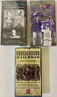 American Civil War History VHS New/NWT Lot-3 Undergound Railroad Speeches Songs Foto 1 de 3
