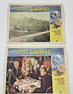 Vintage 1959 Film Lobby Karten 2-teiliges Set Fluch der Untoten Eric Fleming - Bild 1 von 3