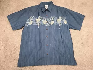 Guy Harvey AFTCO Bluewater Short Sleeve Button Up Fish Floral Shirt Men's 2X - Picture 1 of 5
