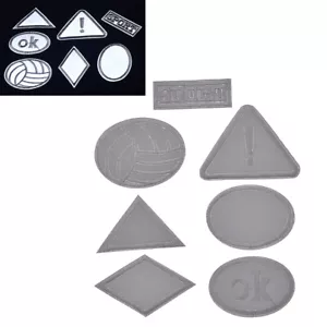 5Pcs Reflective Patches Iron on Adhesive Applique Clothing Bag Badge Security - Picture 1 of 18