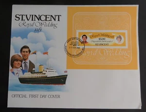St Vincent 1981 Royal Wedding miniature sheet MS FDC First Day Cover - Picture 1 of 1