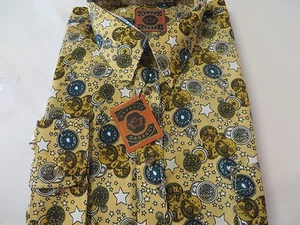 DAGACCI Mens Dress Shirt Perma Press Polyester STAR GOLD Peach Skin NEW M-2XL - Picture 1 of 2