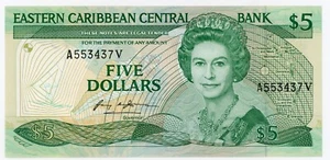 East Caribbean State ... P-18v ... 5 Dollars ... ND(1986-88) ... Choice*UNC* - Picture 1 of 2