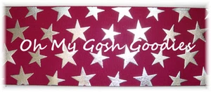 3" CHEER STARS SILVER FOIL GLITZ CHEERLEADER GROSGRAIN RIBBON 4 HAIRBOW MAROON  - Picture 1 of 1