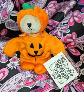 PUMPKINHEAD the Peek A Boo Bear 🎃 GANZ Wee Bear Village Plush Stuffed Animal - Picture 1 of 10